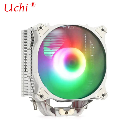 کامپیوتر سفید 6 لوله سی پی یو خنک کننده دو طرفه فن RGB حرارتی سینک کامپیوتر