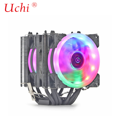 رادیاتور سیاه فن روشن نردبان حرارتی مس خنک کننده پردازنده جهانی برای اینتل I3 I5 I7 I9 Lga 1151 1366 1700 2011 2066 AMD AM4 AM5