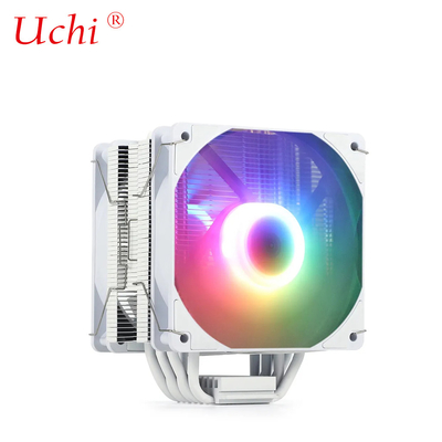 220 وات سفید RGB ARGB CPU کولر فن با 6 لوله حرارت برای پردازنده سرور کامپیوتر Lga1151 1155 1366 1700 2011 AMD FM AM3 AM4 AM5