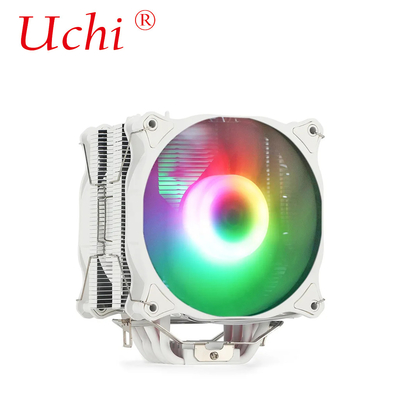 220 وات سفید RGB ARGB CPU کولر فن با 6 لوله حرارت برای پردازنده سرور کامپیوتر Lga1151 1155 1366 1700 2011 AMD FM AM3 AM4 AM5