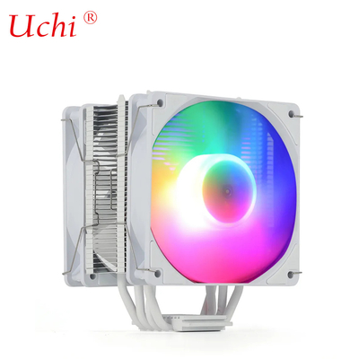 220 وات سفید RGB ARGB CPU کولر فن با 6 لوله حرارت برای پردازنده سرور کامپیوتر Lga1151 1155 1366 1700 2011 AMD FM AM3 AM4 AM5