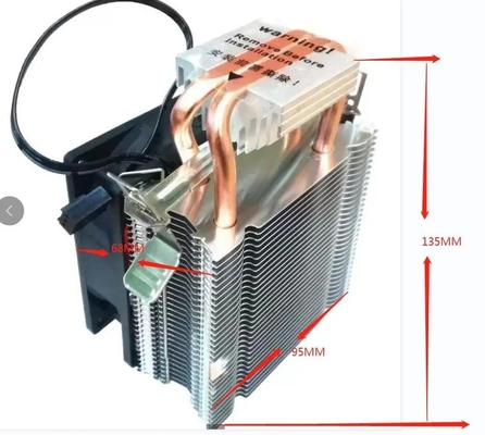 خنک کننده عمودی طرف CPU خنک کننده 92mm فن 2 لوله حرارتی مس برای کامپیوتر کامپیوتر سوکت جهانی AMD پردازنده اینتل IC