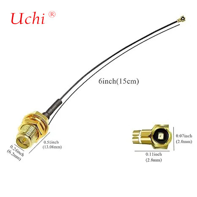تقویت کننده آنتن وای فای با 15cm 6inch 1.13mm RP-SMA زنانه تا UFL کابل مواصلات کواکسیال