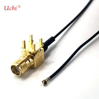 S-MA زنانه جک تمدید زاویه راست PCB همکسان نصب به UFL UFL کانکتور 1.13 کابل Pigtail