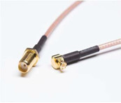 کابل کم ضایعات SMA-Male به MCX Male زاویه راست 6 اینچ 15 سانتی متر کانکتور RF RG316 آنتن کواکسیال Pigtail