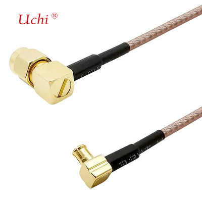 کابل کم ضایعات SMA-Male به MCX Male زاویه راست 6 اینچ 15 سانتی متر کانکتور RF RG316 آنتن کواکسیال Pigtail