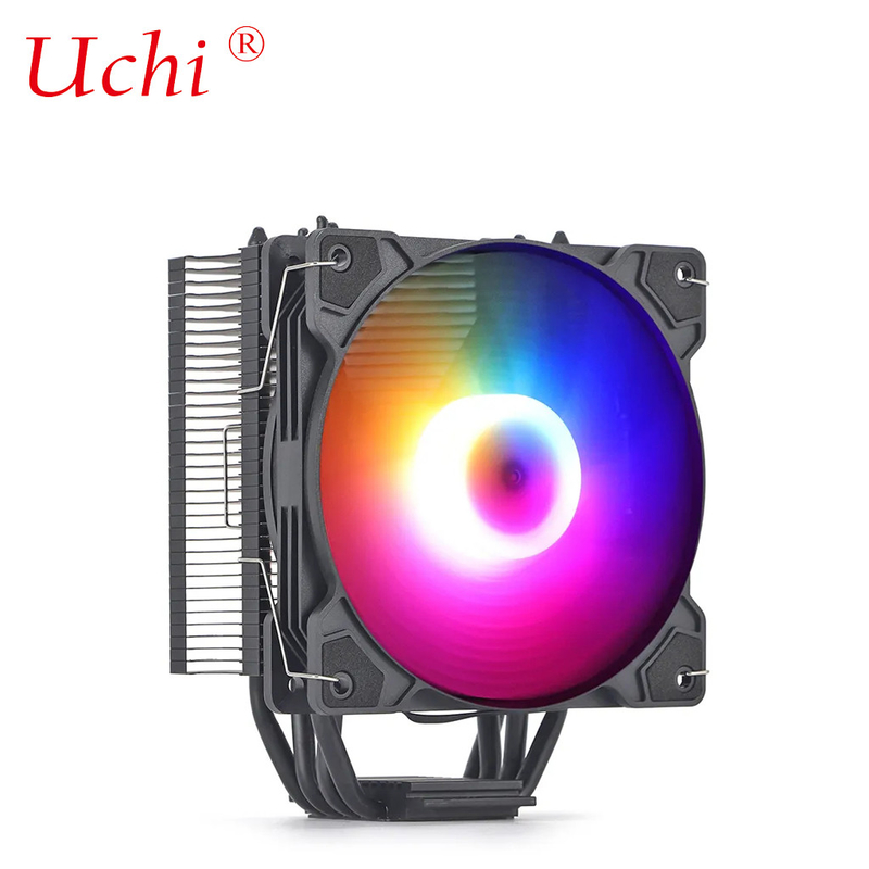 رادیاتور سیاه فن روشن نردبان حرارتی مس خنک کننده پردازنده جهانی برای اینتل I3 I5 I7 I9 Lga 1151 1366 1700 2011 2066 AMD AM4 AM5