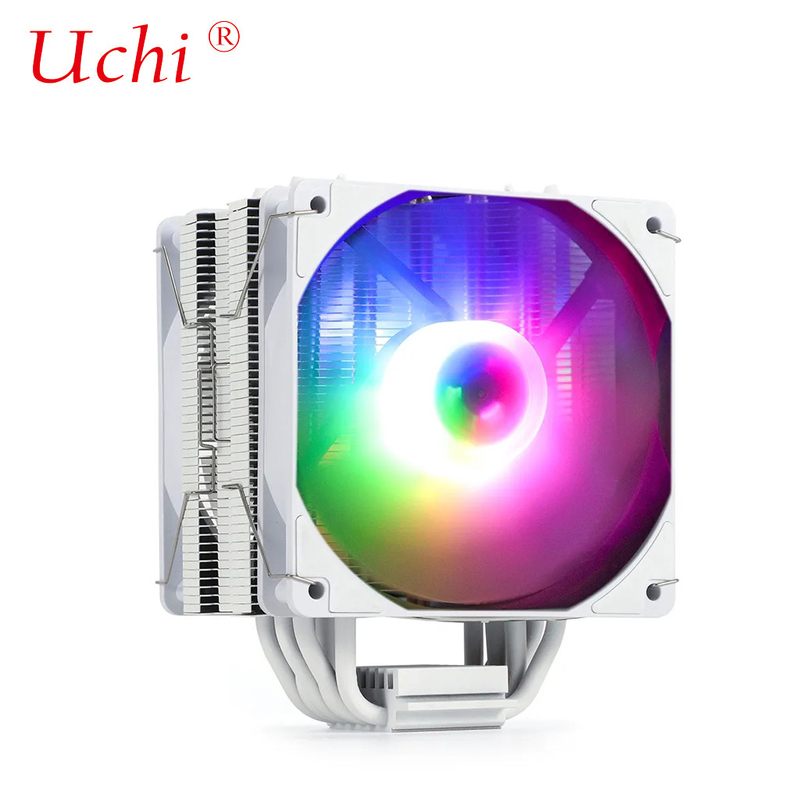 220 وات سفید RGB ARGB CPU کولر فن با 6 لوله حرارت برای پردازنده سرور کامپیوتر Lga1151 1155 1366 1700 2011 AMD FM AM3 AM4 AM5