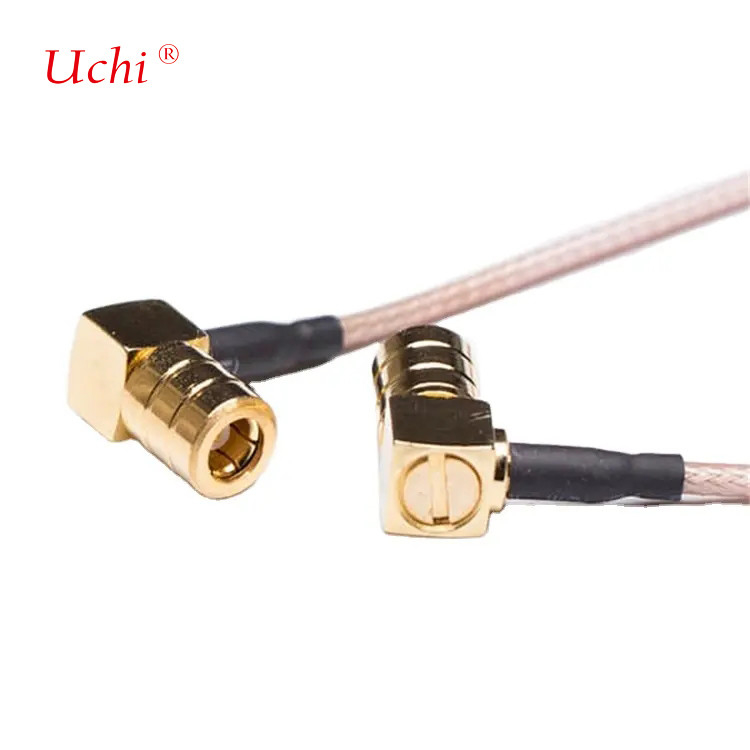 90 درجه SMB مرد به زاویه مرد پلاگین زن با RG316 کابل کواکسیال 50ohm